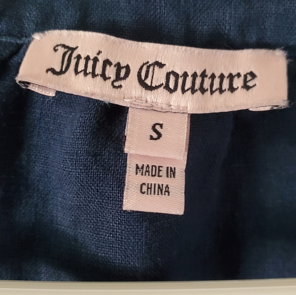 Juicy Couture Beach 100%Linen Romper Navy Blue - Picture 12 of 13